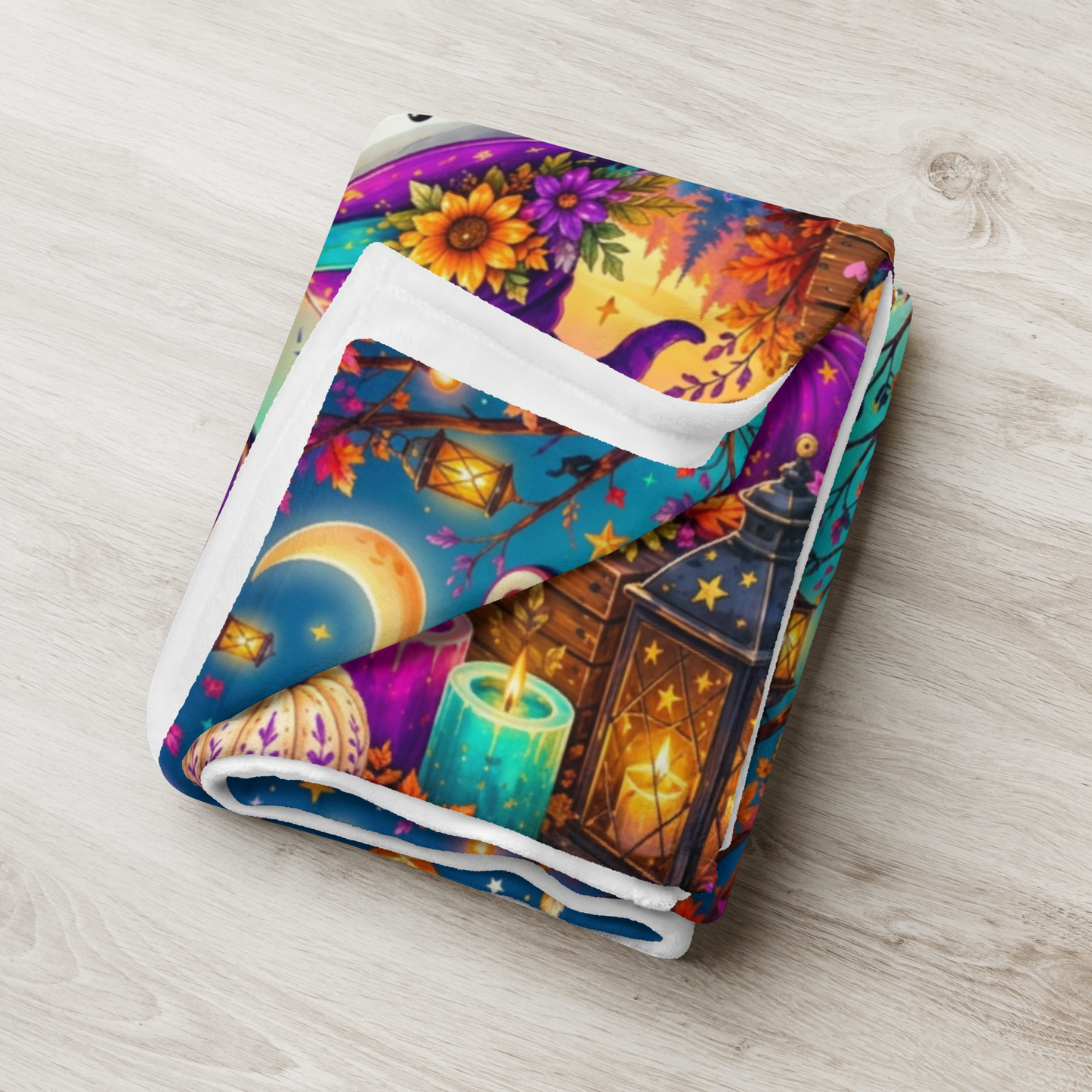 Kindness Is Magic Velveteen Blanket - Ghost with Star Wand and Be Kind Spread Joy Make Magic Sign