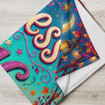 Kindness Is Magic Velveteen Blanket - Ghost with Star Wand and Be Kind Spread Joy Make Magic Sign