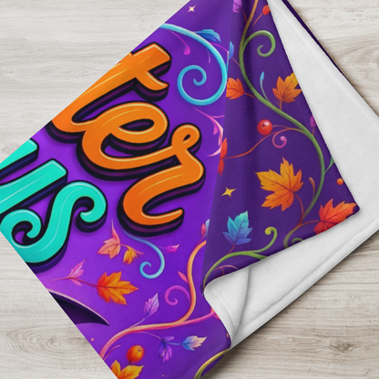 Bat-ter Days Ahead Velveteen Blanket - Bat with Stay Positive You've Got This Sign and Good Vibes Books