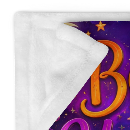 Boo-lieve in Yourself Velveteen Blanket - Ghost with Star Wand and Believe in Magic Book Dream Big Sign
