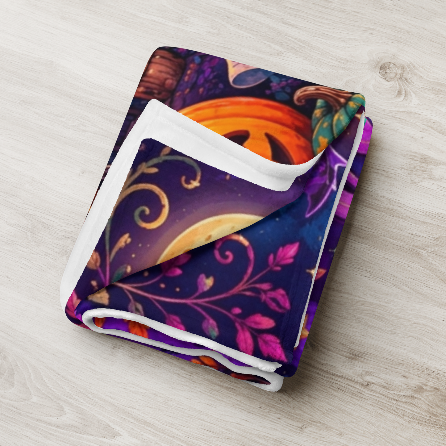 Boo-lieve in Yourself Velveteen Blanket - Ghost with Star Wand and Believe in Magic Book Dream Big Sign