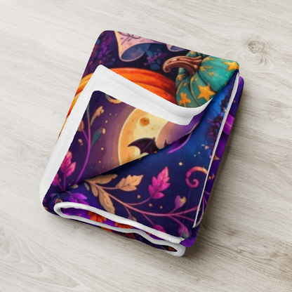 Boo-lieve in Yourself Velveteen Blanket - Ghost with Star Wand and Believe in Magic Book Dream Big Sign