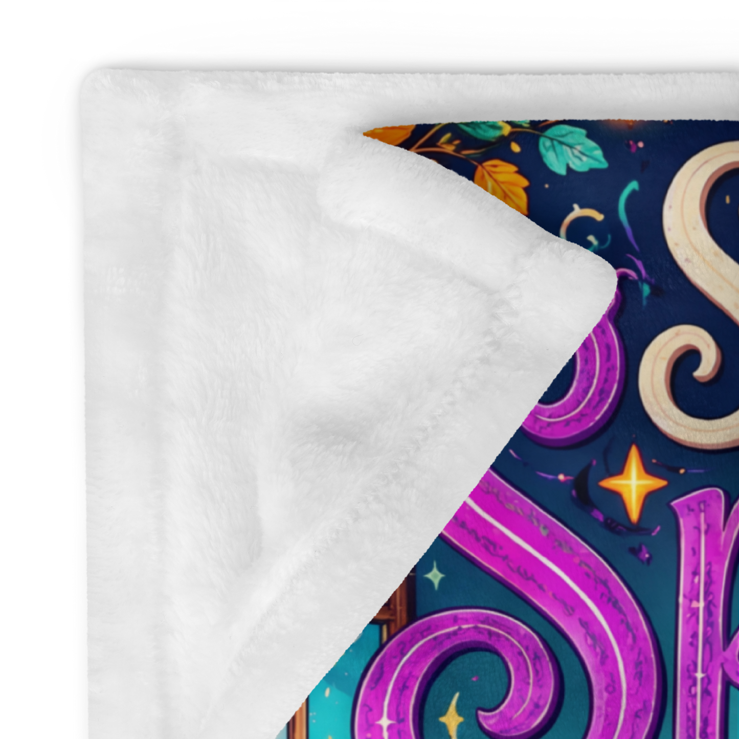 Stay Spooky Stay Cozy Velveteen Blanket - Ghost with Ghost Mug and Ghost Stories Book of Haunts Books