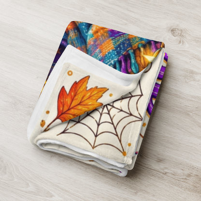 Cozy Is My Costume Velveteen Blanket - Ghost with Warm Heart Happy Soul Journal and Cozy Spells Books