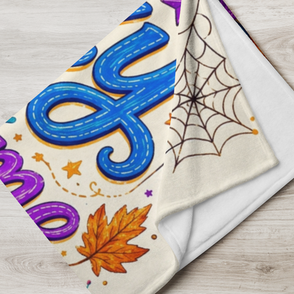 Cozy Is My Costume Velveteen Blanket - Ghost with Warm Heart Happy Soul Journal and Cozy Spells Books
