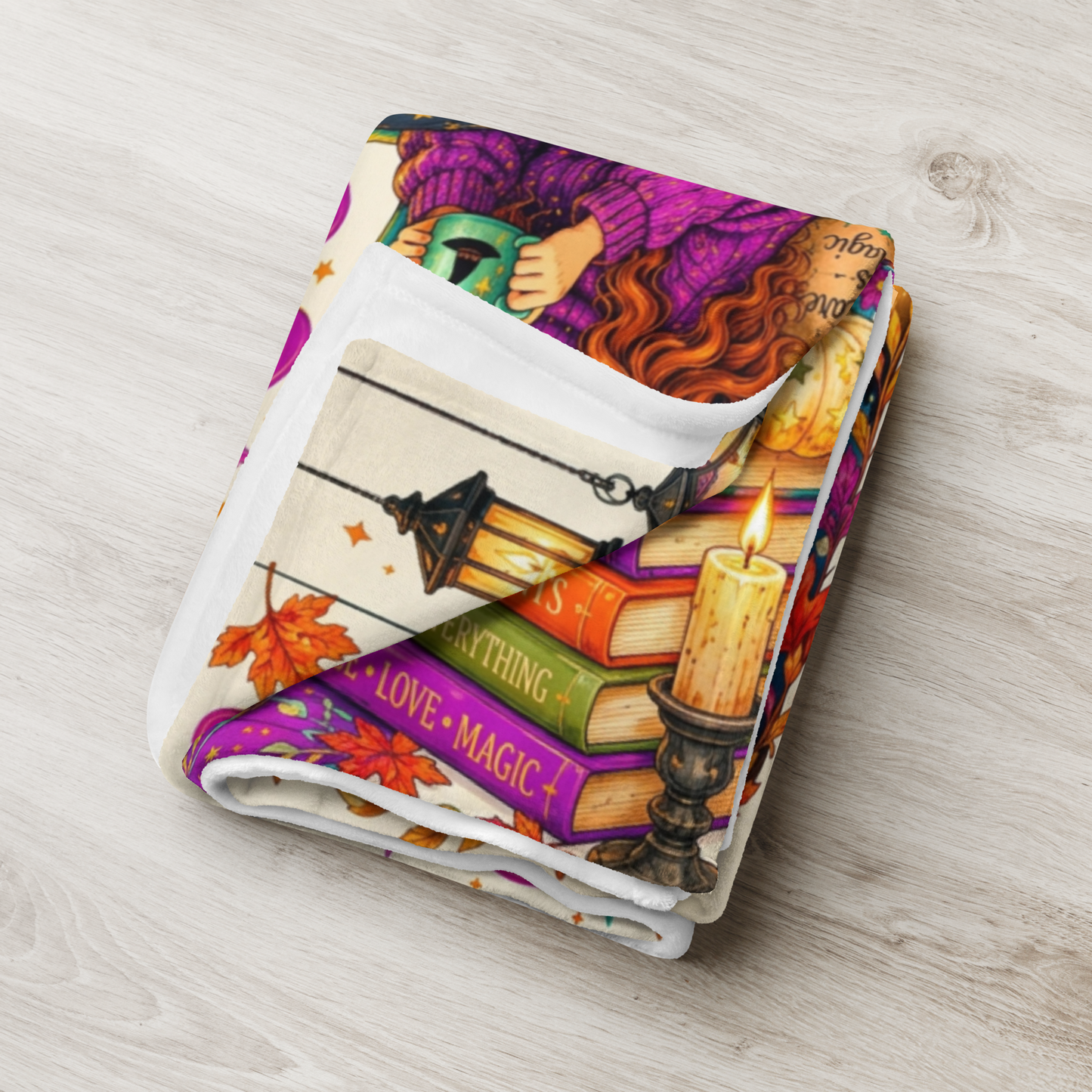 Witch Better Take a Break Velveteen Blanket - Witch with Self Care is Magic Pillow and Good Vibes Cauldron