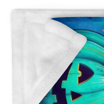 Too Ghoul for Negativity Velveteen Blanket - Ghost with Peace Sign and Good Vibes Spooky But Kind Books