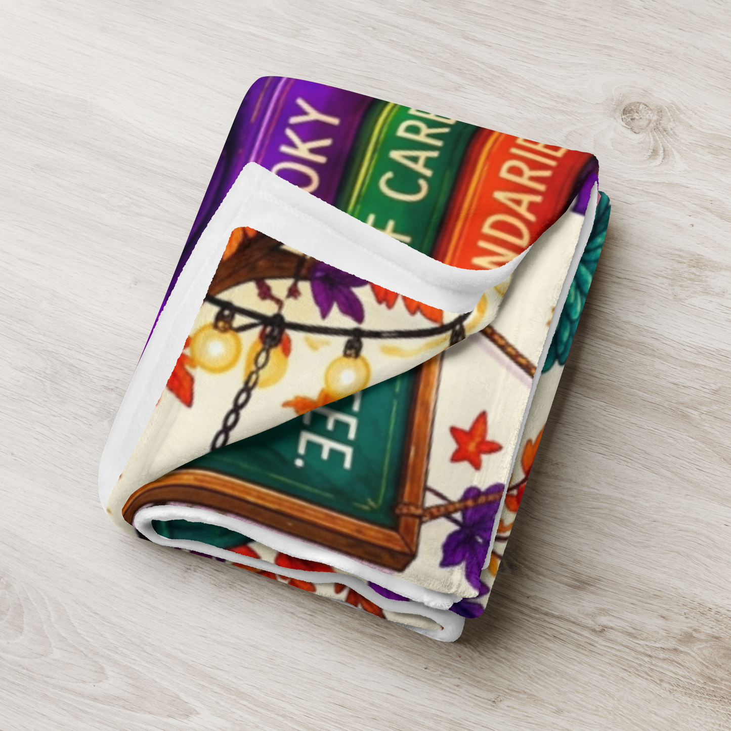 Boo to Burnout Velveteen Blanket - Ghost with Rest Recharge Repeat Mug and Self Care Boundaries Books