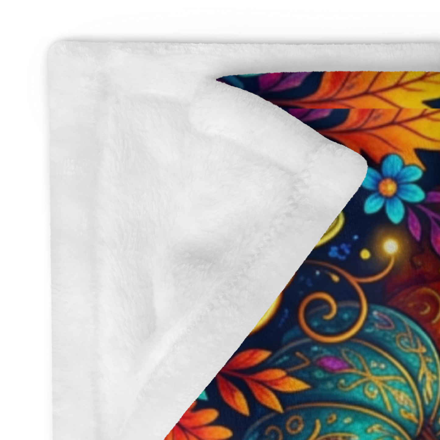 Glow Through the Gloom Velveteen Blanket - Ghost with Heart Lantern Jeweled Pumpkins and Cozy Cottage