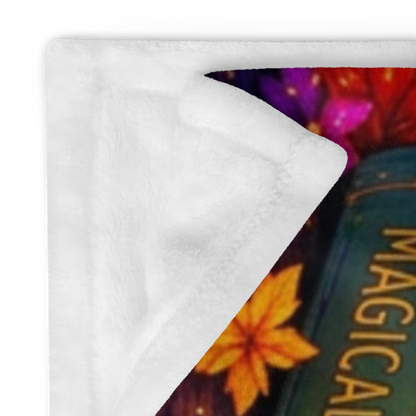 Rest Is Magic Velveteen Blanket - Sleepy Pumpkin Witch with Daily Spells Books and Moon Candle