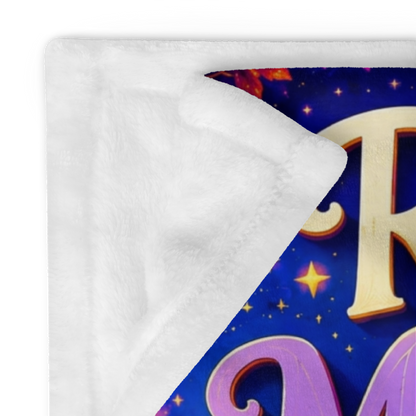 Rest Is Magic Velveteen Blanket - Sleepy Pumpkin Witch with Daily Spells Books and Moon Candle