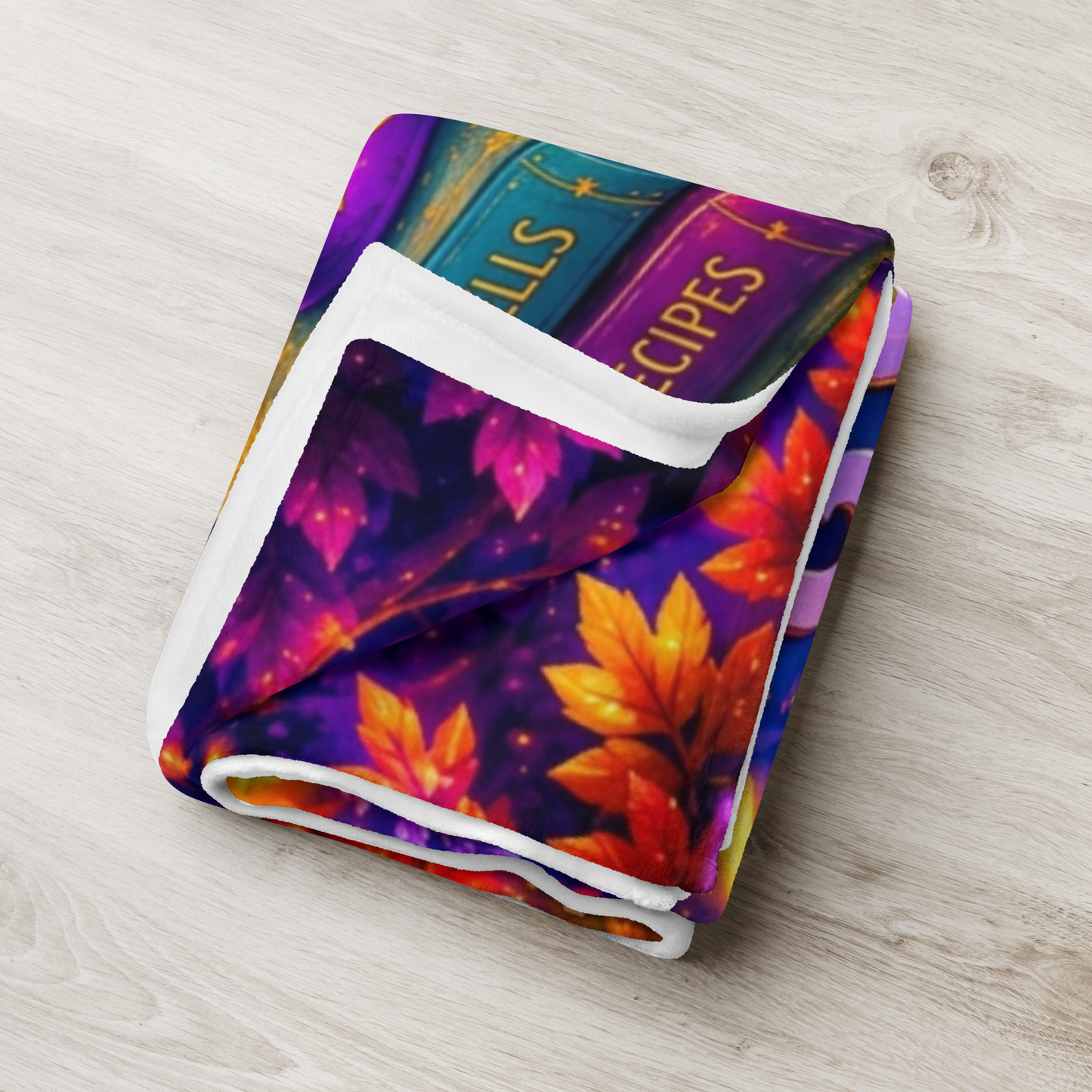 Rest Is Magic Velveteen Blanket - Sleepy Pumpkin Witch with Daily Spells Books and Moon Candle