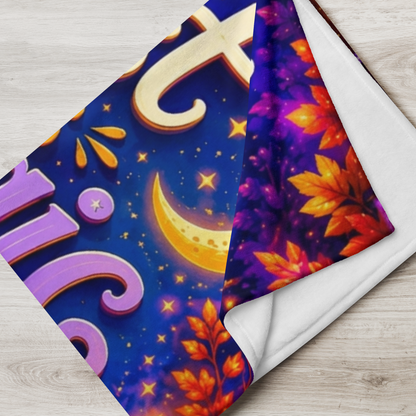 Rest Is Magic Velveteen Blanket - Sleepy Pumpkin Witch with Daily Spells Books and Moon Candle