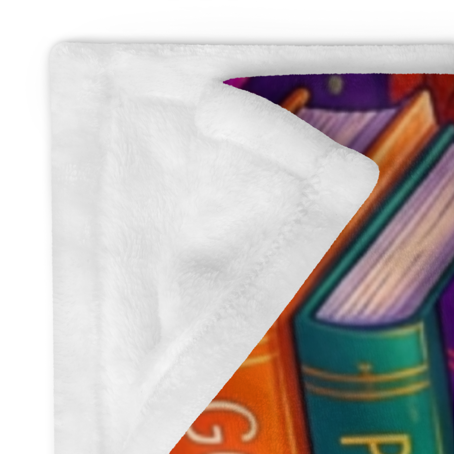 Creepin It Cozy Velveteen Blanket - Ghost Reading in Armchair with Pumpkin Spice and Stay Cozy Candle