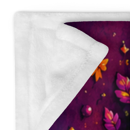 Boo-tiful Inside and Out Velveteen Blanket - Ghost with Floral Witch Hat and Heart Pumpkin