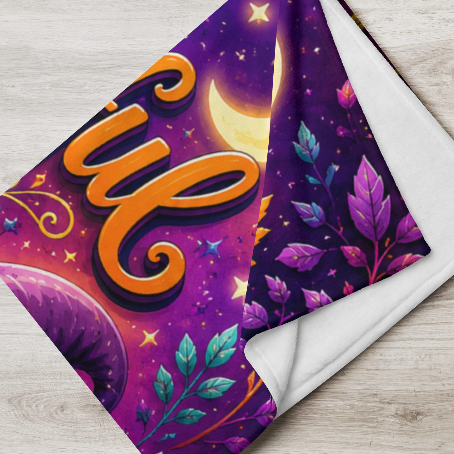 Boo-tiful Inside and Out Velveteen Blanket - Ghost with Floral Witch Hat and Heart Pumpkin