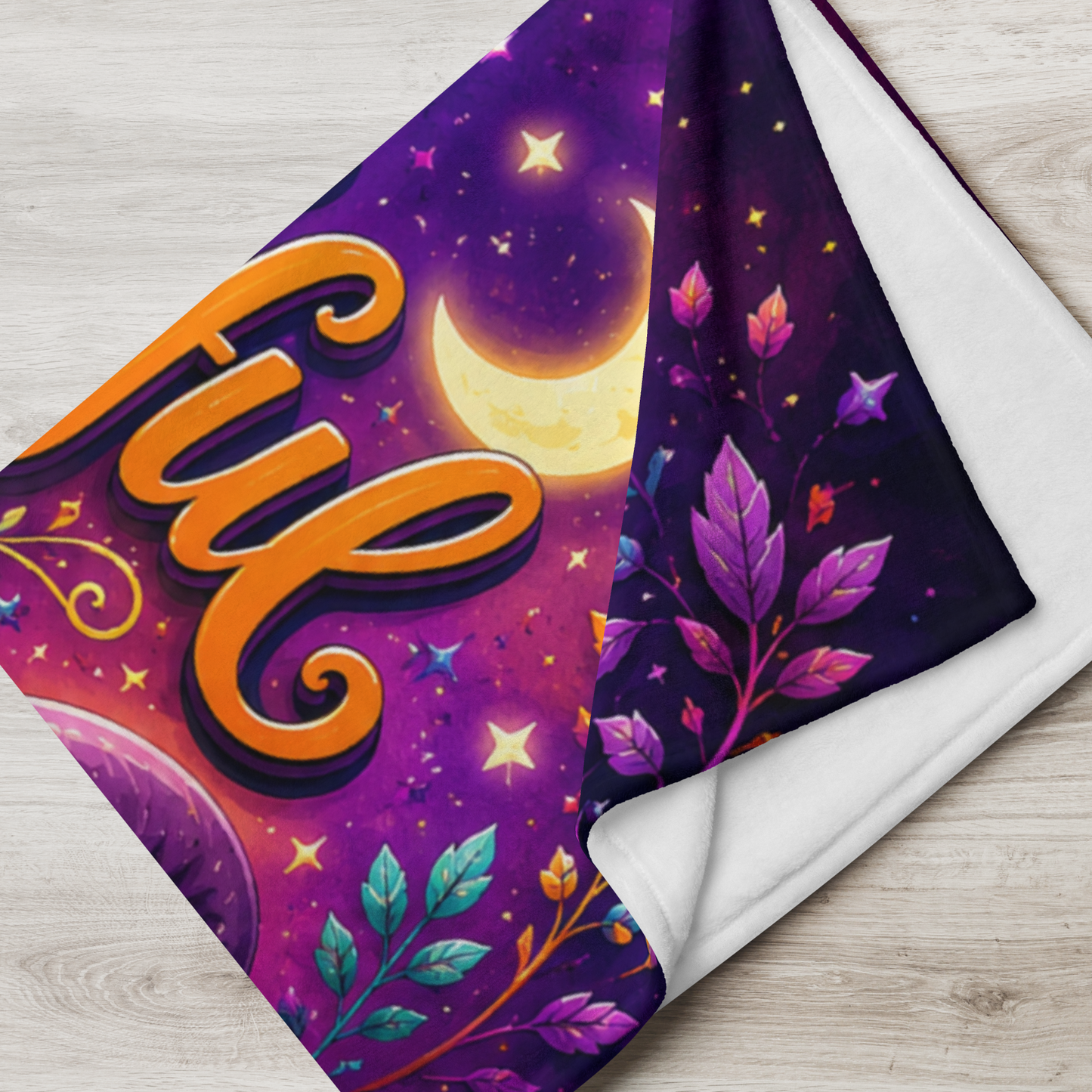 Boo-tiful Inside and Out Velveteen Blanket - Ghost with Floral Witch Hat and Heart Pumpkin