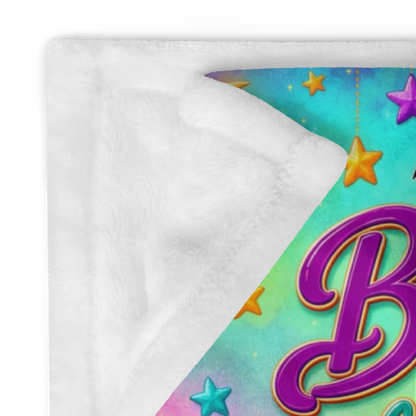 Batty About Self-Care Velveteen Blanket - Cozy Bat with Breathe Relax Unwind Candle and Rest Recharge Rise Books