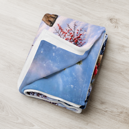 Belgian Malinois (Brindle Coat) - Personalized Dog Name Blanket, Woodland Winter Throw for Mali Fans
