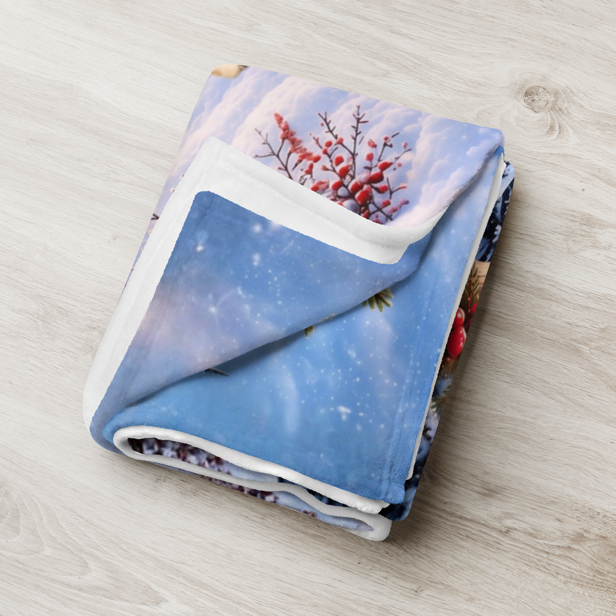 Golden Retriever (Light Golden Coat) - Personalized Snowy Cabin Throw, Custom Name Dog Dad Blanket