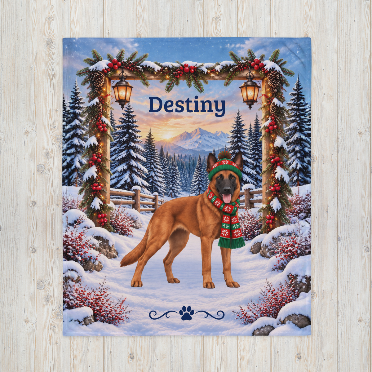 Belgian Malinois (Red Coat) - Personalized Dog Lover Blanket, Custom Name Plush Winter Sofa Throw