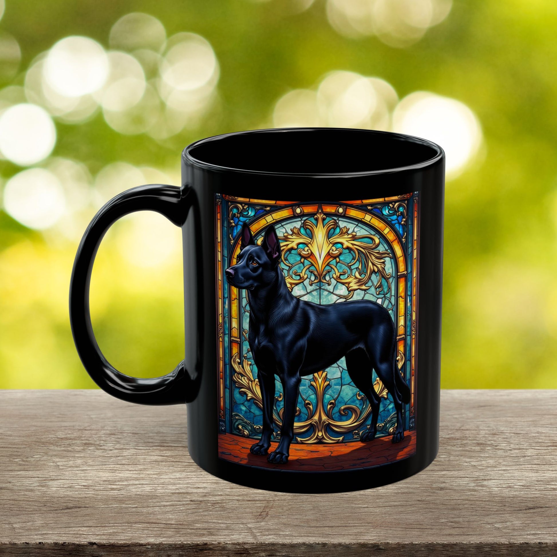 Belgian Malinois black coat custom dog name mug for pet lovers