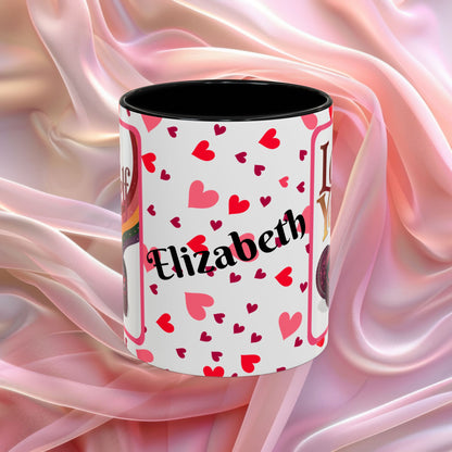 Love Yourself Valentines mug featuring self love message, Valentine themed ceramic coffee cup