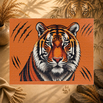 Strength Unleashed Puzzle - Bold Tiger Puzzle for Relaxation, Determination, and Animal Art Fans