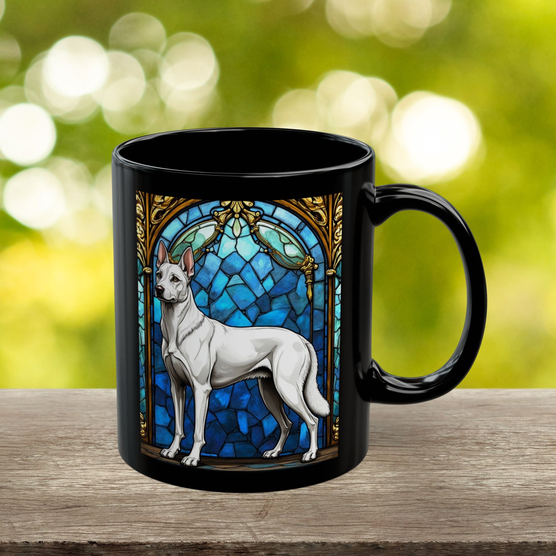 White Belgian Malinois custom name mug for dog lovers