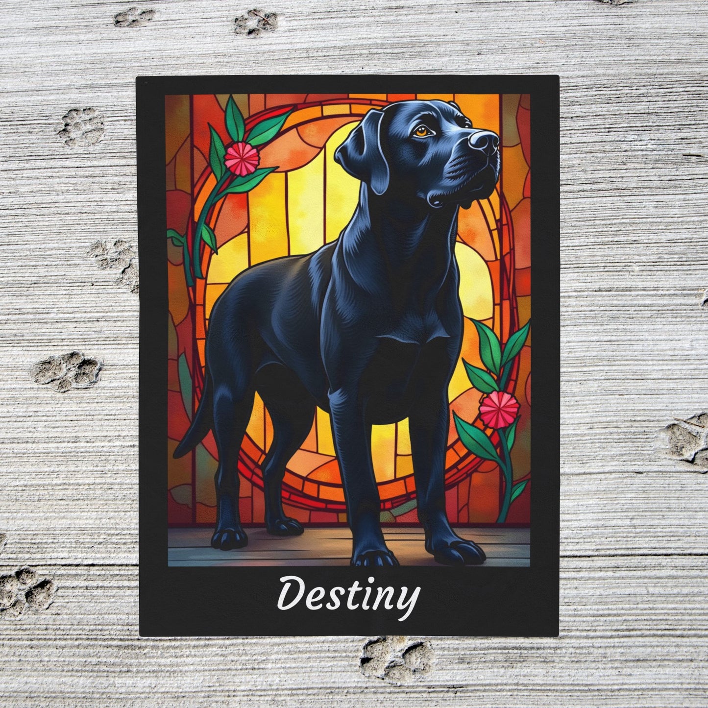 Labrador Retriever Black Coat Blanket, Velveteen Plush Custom Dog Art Throw, Gift for Humans