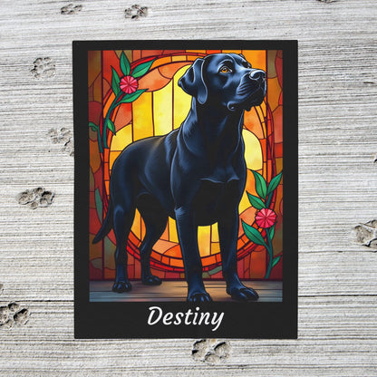 Labrador Retriever Black Coat Blanket, Velveteen Plush Custom Dog Art Throw, Gift for Humans