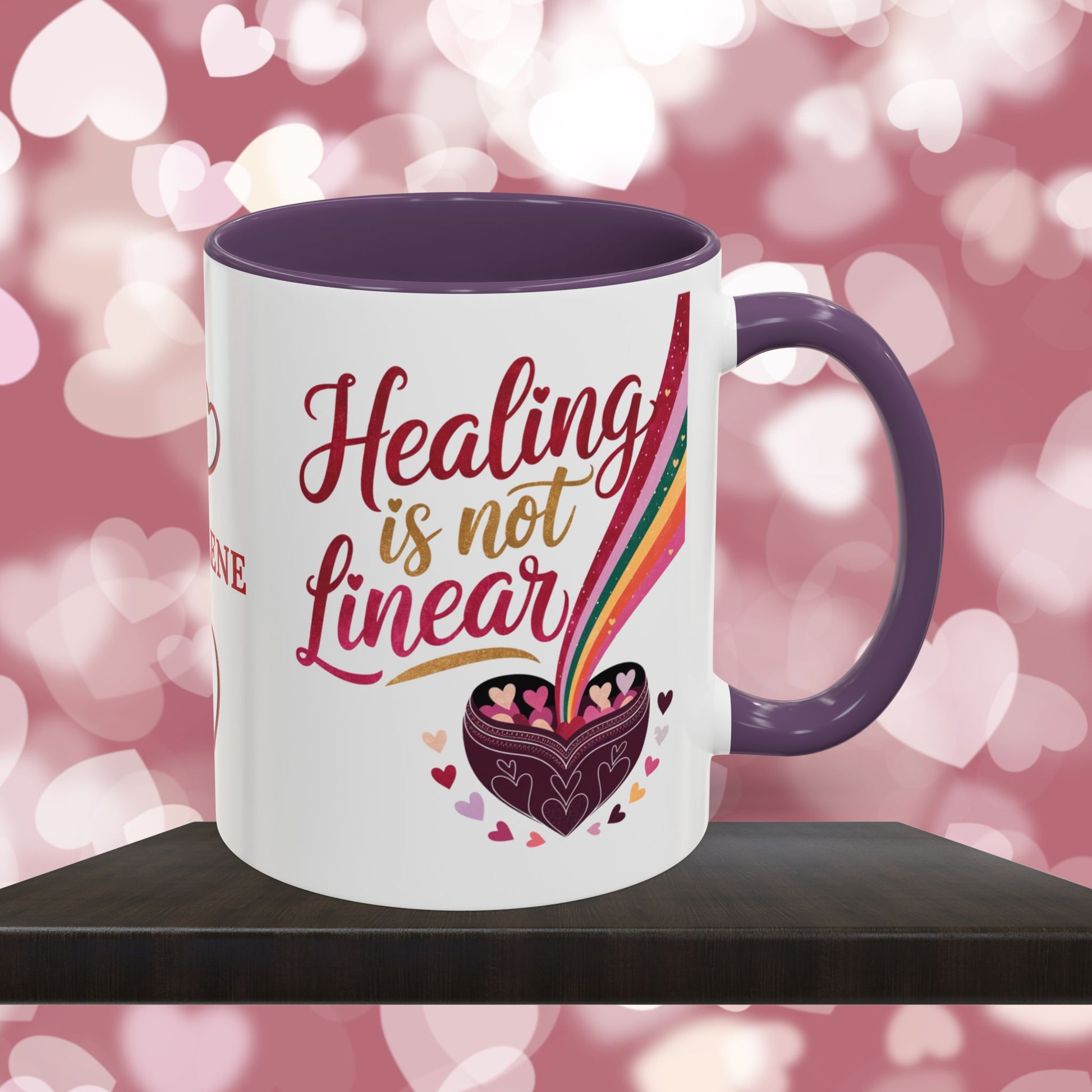 Healing is Not Linear: Personalized Valentine's Day Affirmation Mug – Inspiring Positivity and Emotional Wellness, 11oz or 15oz