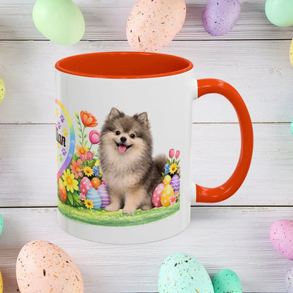 Shop our pomeranian wolf sable puppy easter mug featuring the 11oz style option from MySisterIsASurvivor.