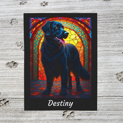 Golden Retriever Black Coat Personalized Velveteen Plush Blanket, Custom Dog Lover Throw for Humans