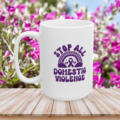 Stop All Domestic Violence Ceramic Mug - Support & Awareness