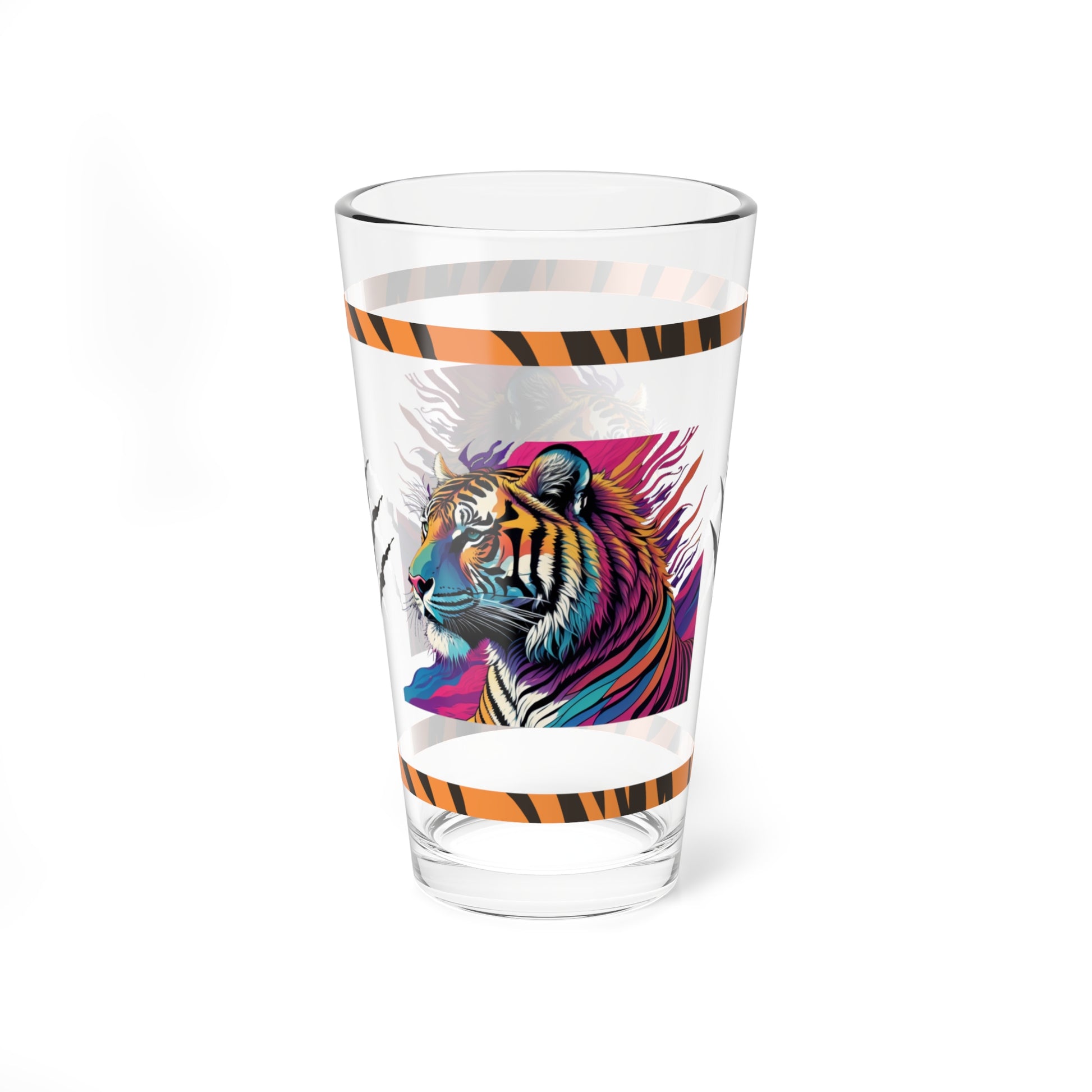 Majestic Mindfulness 16oz Tiger Pint Glass - Inspiring Strength, Courage, and Empowerment