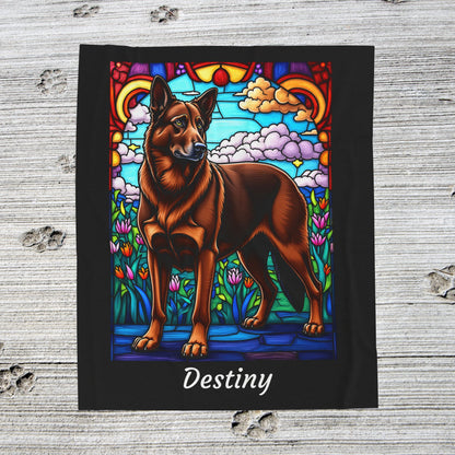 German Shepherd Liver Coat Blanket, Personalized Dog Lover Throw, Custom Gift for Dog Owners