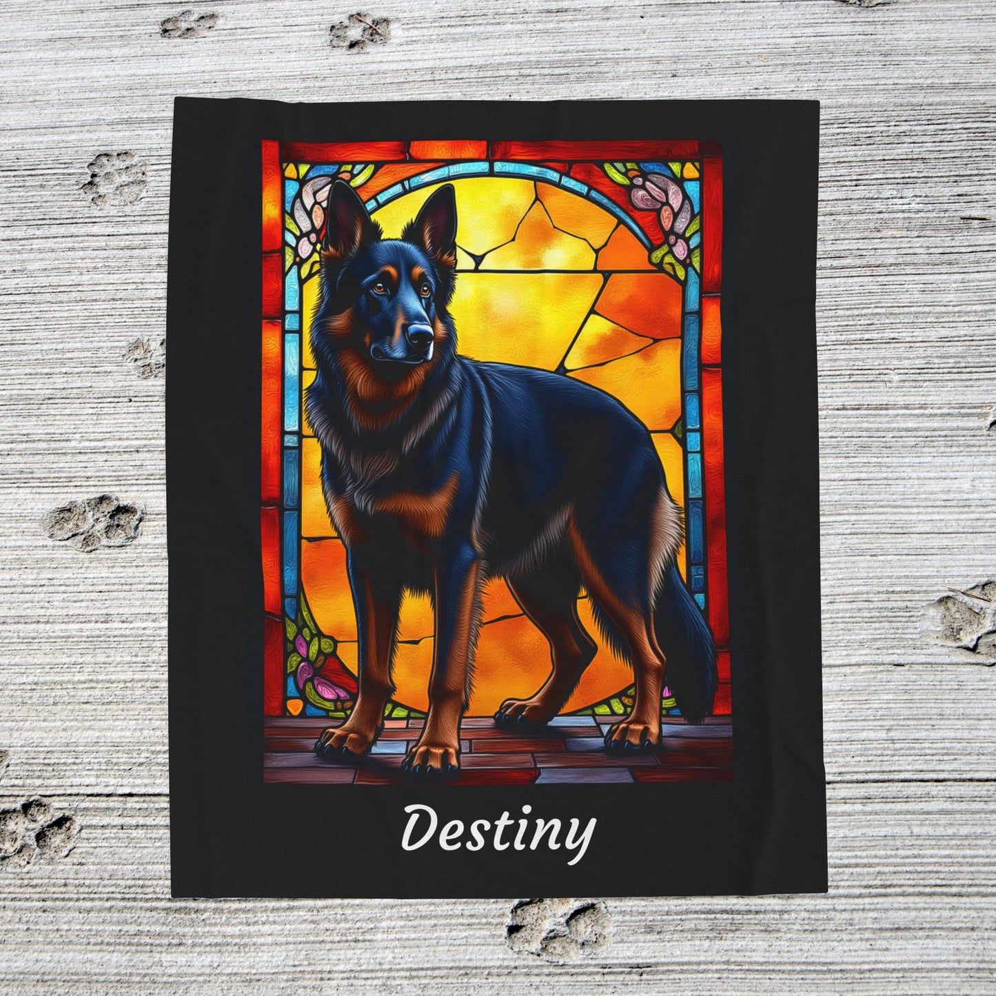 German Shepherd Black & Red Coat Blanket, Personalized Dog Lover Throw, Gift for Humans