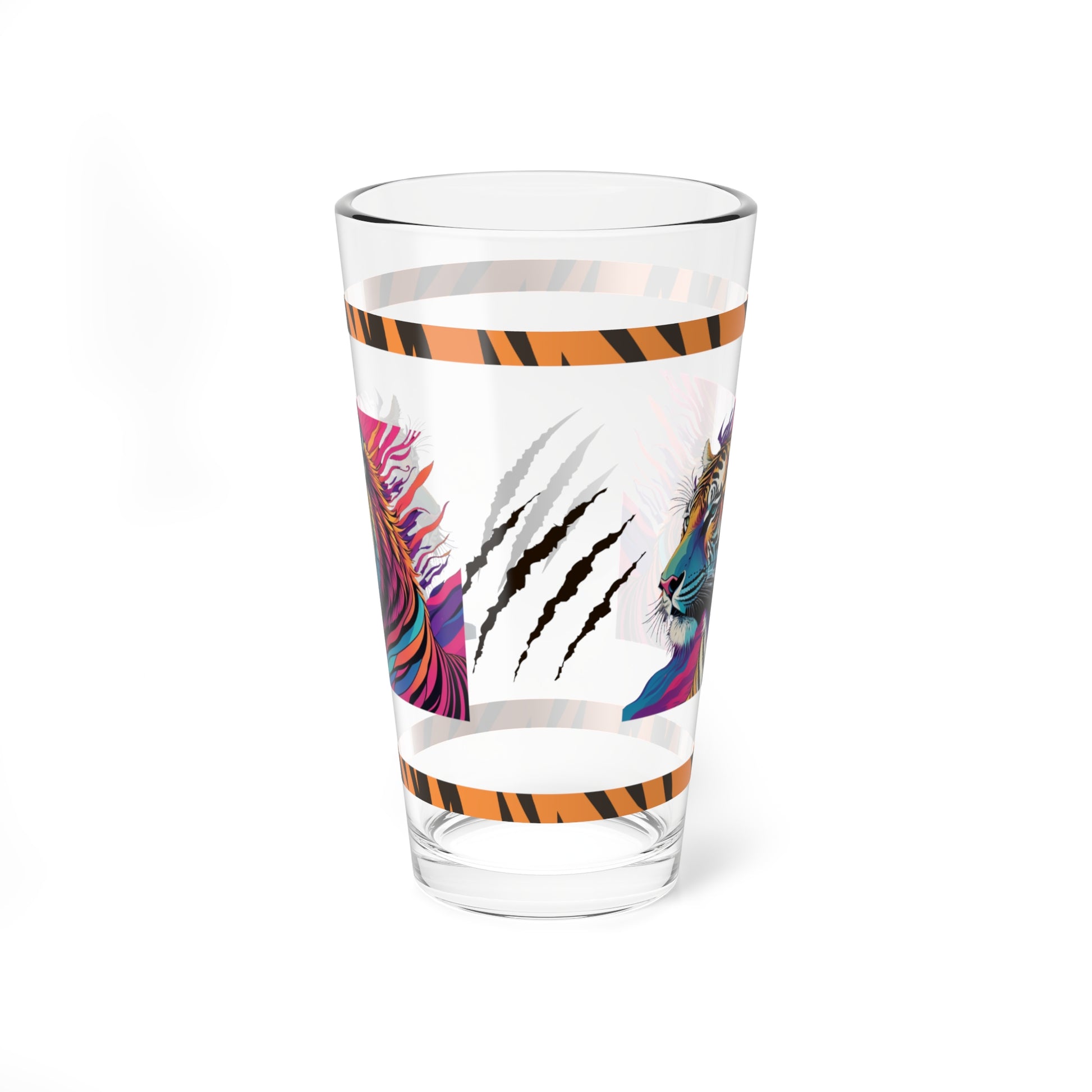 Majestic Mindfulness 16oz Tiger Pint Glass - Inspiring Strength, Courage, and Empowerment