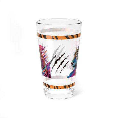 Majestic Mindfulness 16oz Tiger Pint Glass - Inspiring Strength, Courage, and Empowerment
