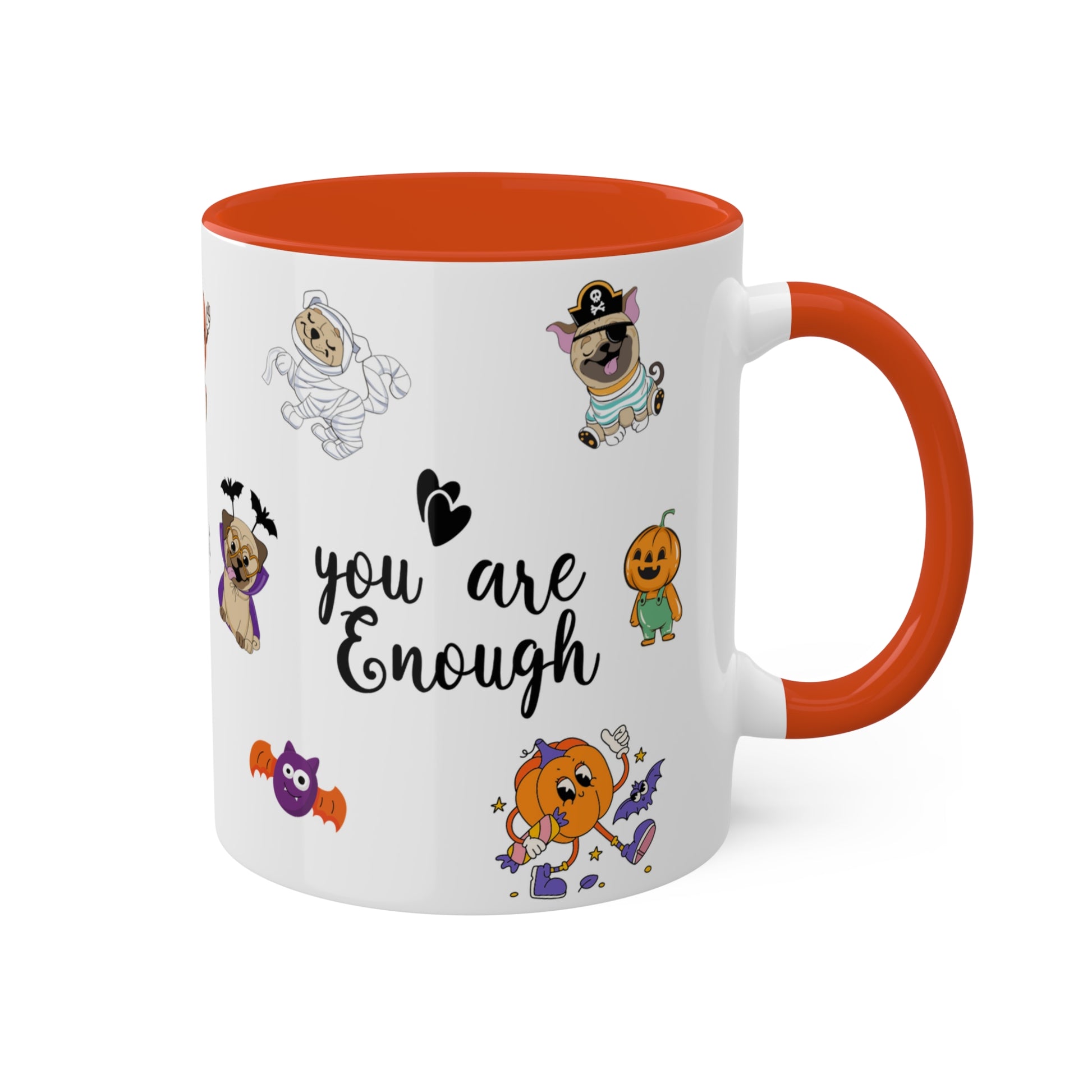 You Are Enough - Halloween Affirmation Mug - 11oz Ceramic Coffee Cup with Positive Quotes & Cute Vibes