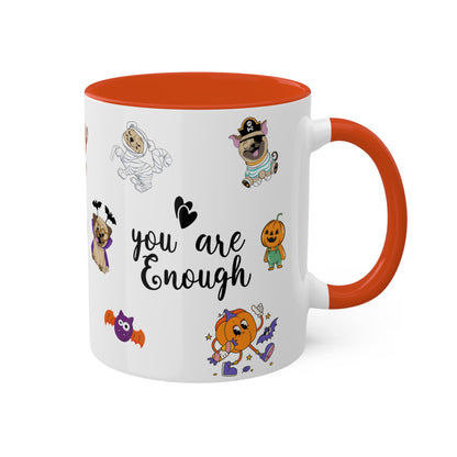You Are Enough - Halloween Affirmation Mug - 11oz Ceramic Coffee Cup with Positive Quotes & Cute Vibes