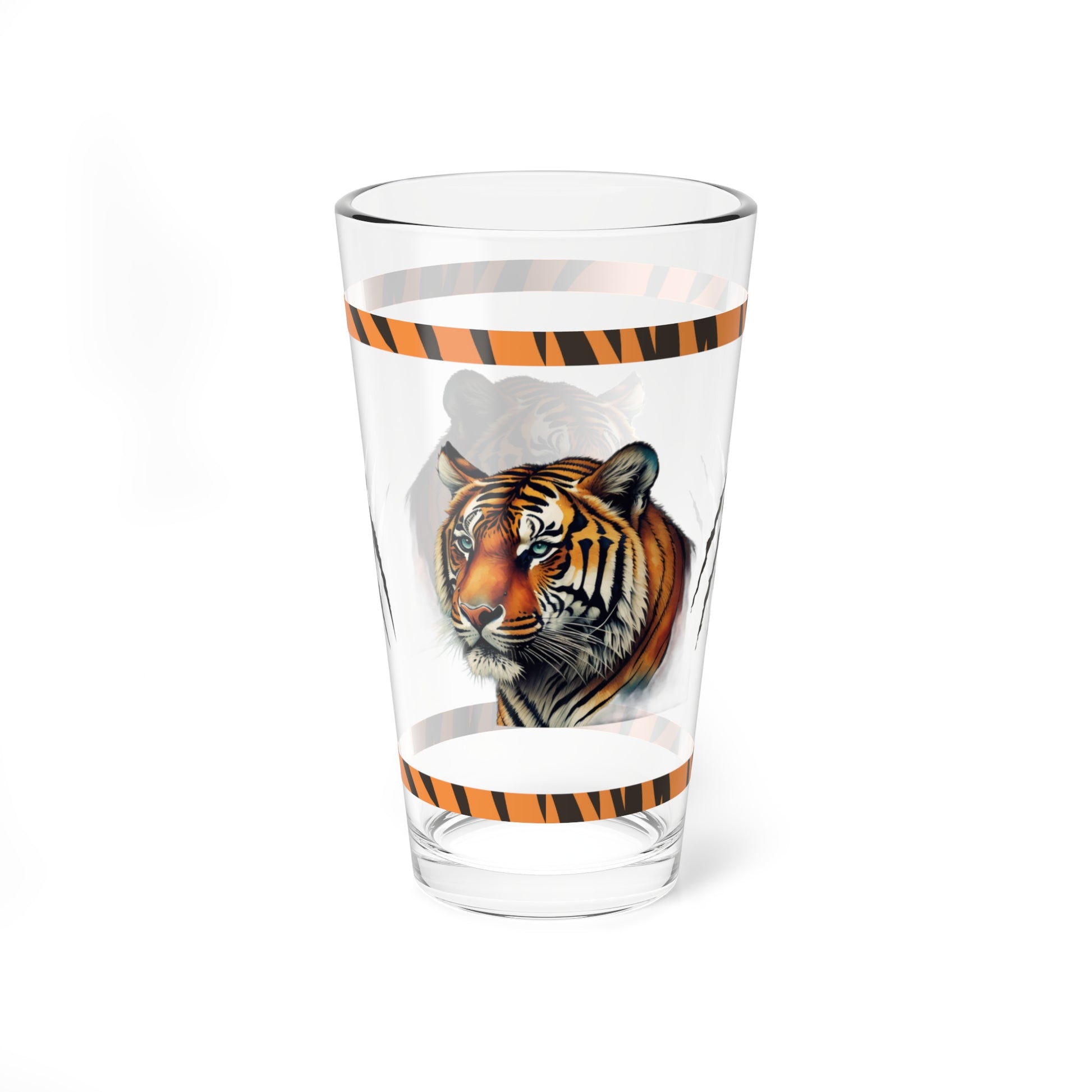 Thrive with the Mental Tiger 16oz Tiger Pint Glass - Inspiring Strength, Courage, and Empowerment