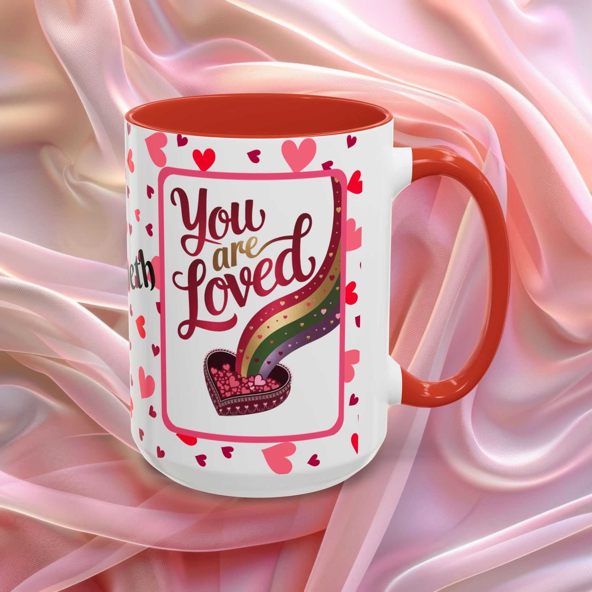 You Are Loved Valentines mug expressing care and connection, Valentine affirmation coffee cup