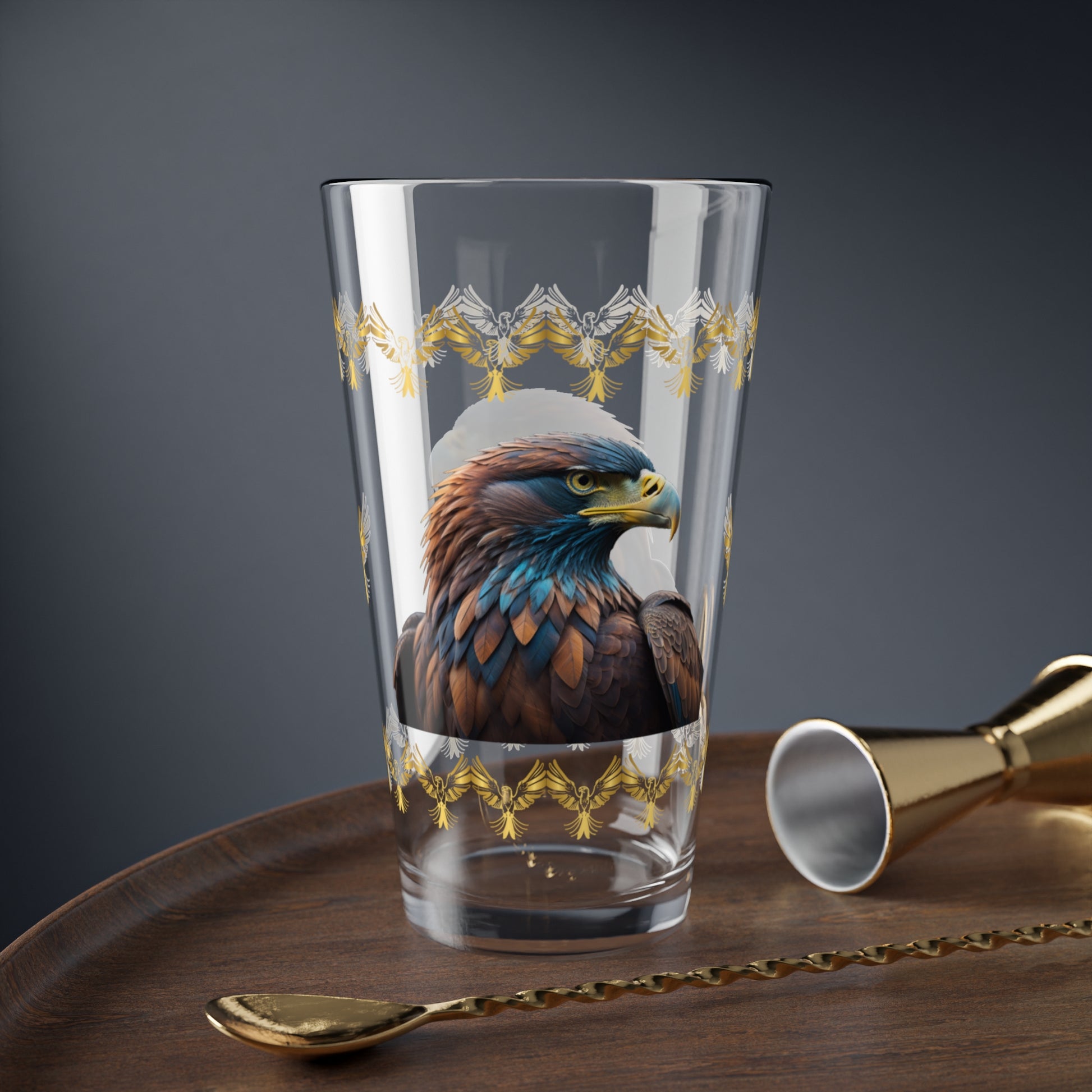 Feathers of Resilience 16oz Eagle Pint Glass - Symbol of Strength, Resilience, and Mental Health Awareness
