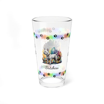 West Highland Terrier Personalized Easter Puppy 16oz Pint Glass - Custom Dog Design, Mental Health Gift, Easter Décor, and Festive Celebrations