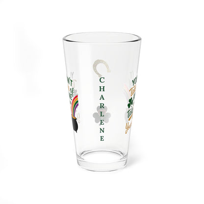 You Can't Take Care Of Anyone Until You Take Care Of Yourself: Personalized St. Patrick's Day Pint Glass - Customizable Name for Happiness and Positivity