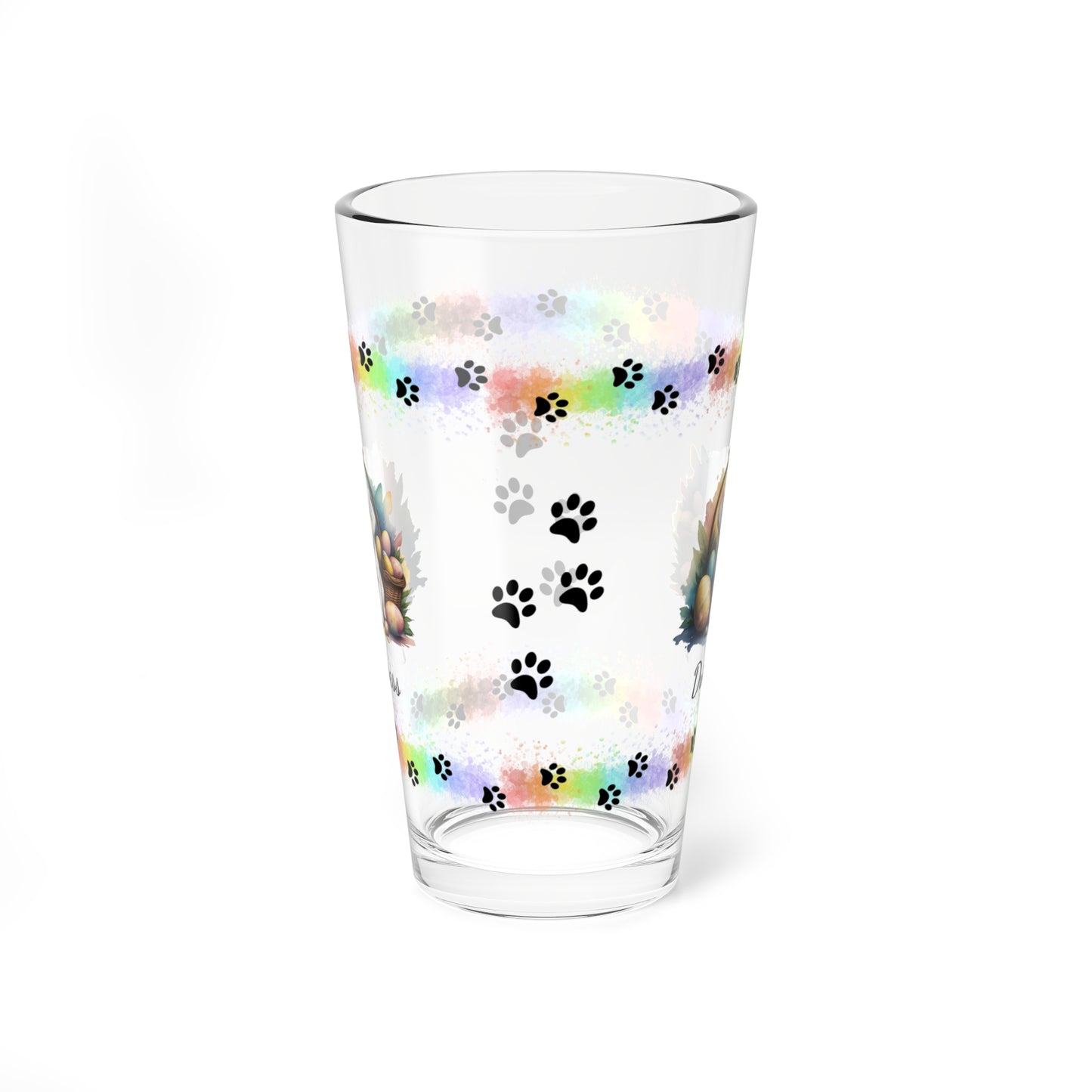 Bichon Frise Personalized Easter Puppy 16oz Pint Glass - Custom Dog Design, Mental Health Gift, Easter Décor, and Festive Celebrations