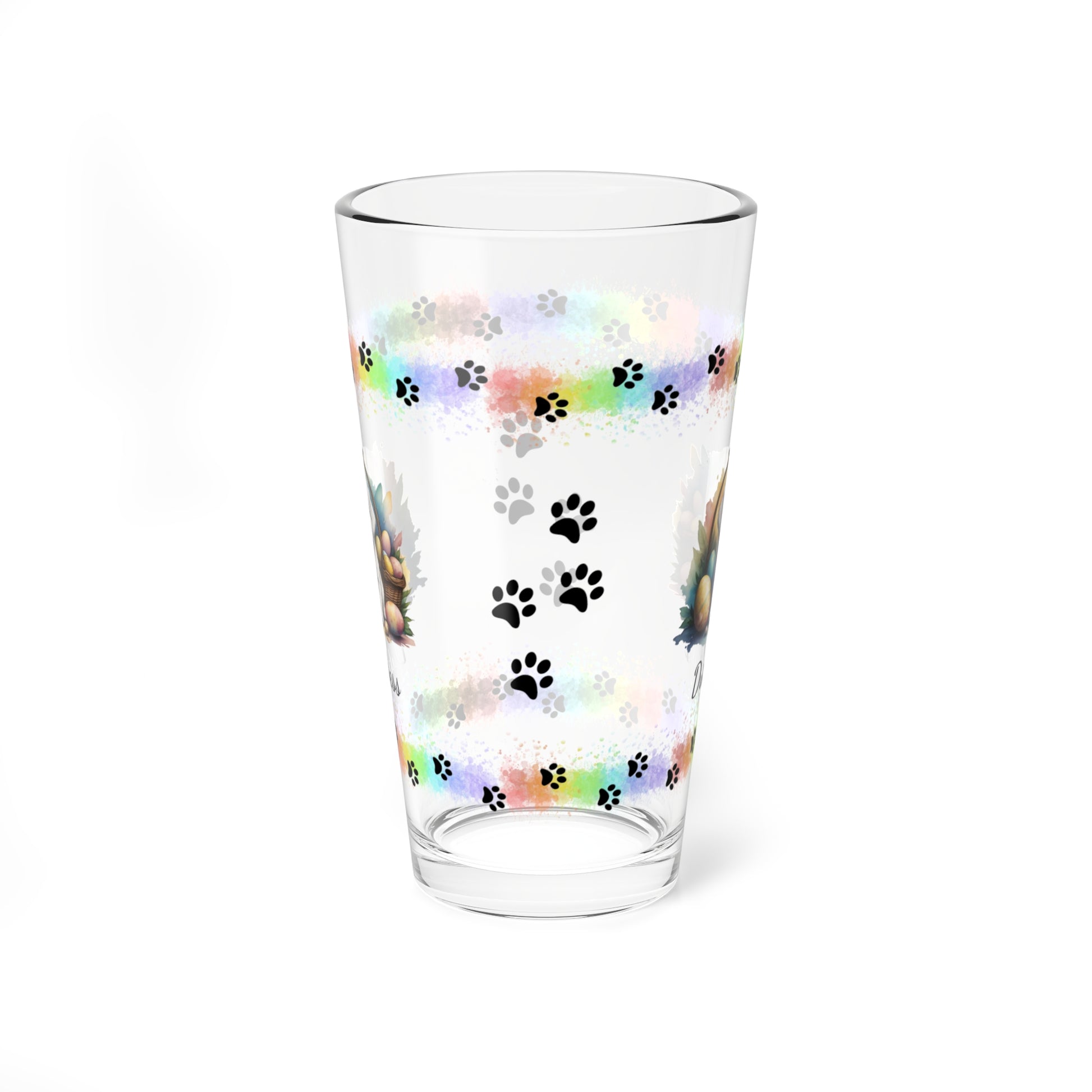 Bichon Frise Personalized Easter Puppy 16oz Pint Glass - Custom Dog Design, Mental Health Gift, Easter Décor, and Festive Celebrations
