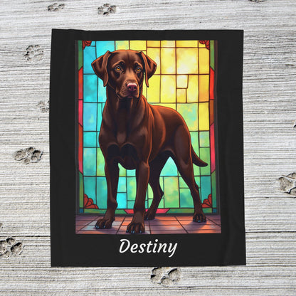 Labrador Retriever Chocolate Coat Blanket, Velveteen Plush Custom Dog Lover Throw, Pet Gift for Humans